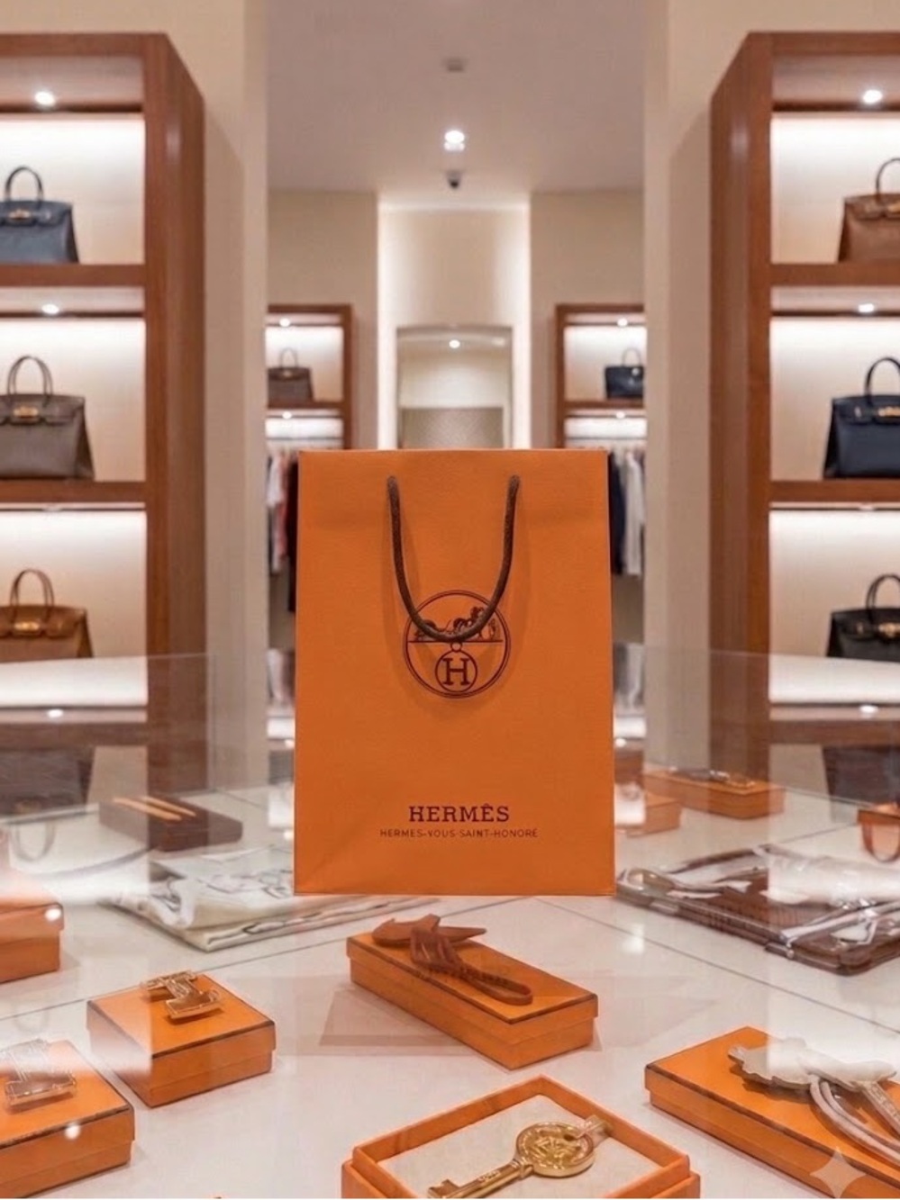 Signature Hermes paper shipping bag